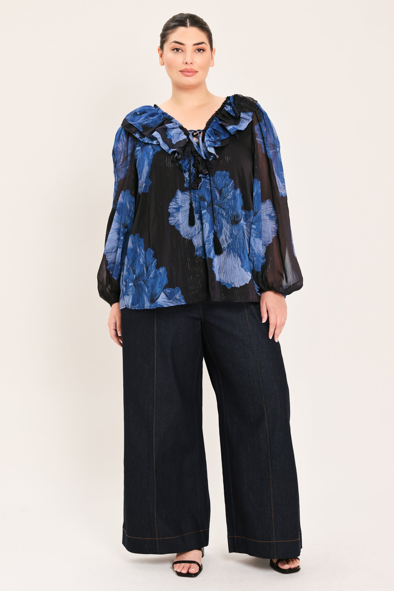 Royal Bloom Fantasia Woven Blouse view 8 - Royal Blue Blouse Women'S (top)