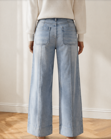 Ruby Drawstring Waist Wide Leg Ankle Length Jeans in 6 view 2 (bottom)
