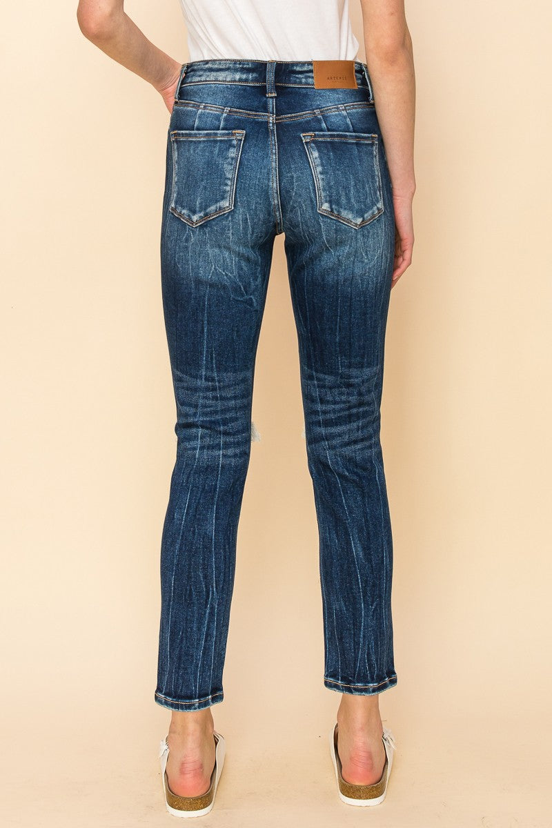 Ruby High Rise Stretch Ankle Cigarette Jeans in 7 (27) view 4 - High-Waisted - Ruby High Rise Bootcut Jeans (bottom)