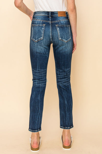 Ruby High Rise Stretch Ankle Cigarette Jeans in 7 (27) view 4 - High-Waisted - Ruby High Rise Bootcut Jeans (bottom)