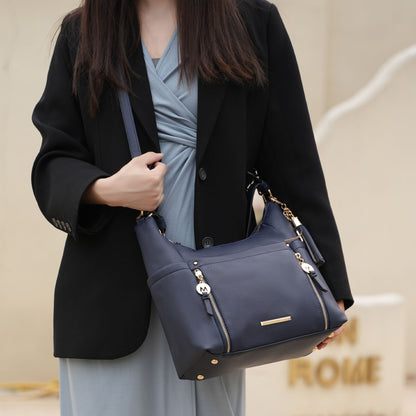 Ruby Shoulder Bag in Cognac Brown view 2 - Ruby Shoulder Bag Black Croc