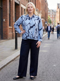 Rust Abstract Print Button-up Shirt XL (top) - rust abstract print resort shirt, rust horizon abstract  - shop at us.meeeshop