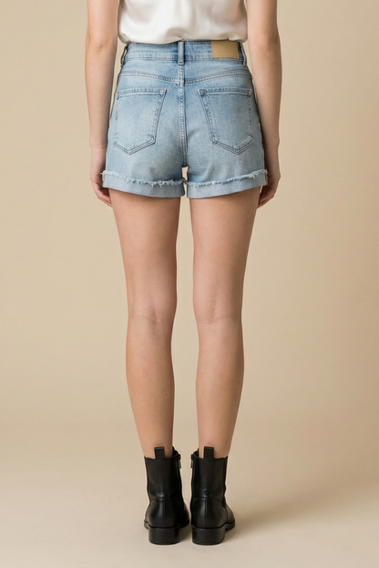 Rylee High Rise Wide Waistband Shorts (reg & Plus) in XL view 4 - High-Waisted - Reg Plus (bottom)