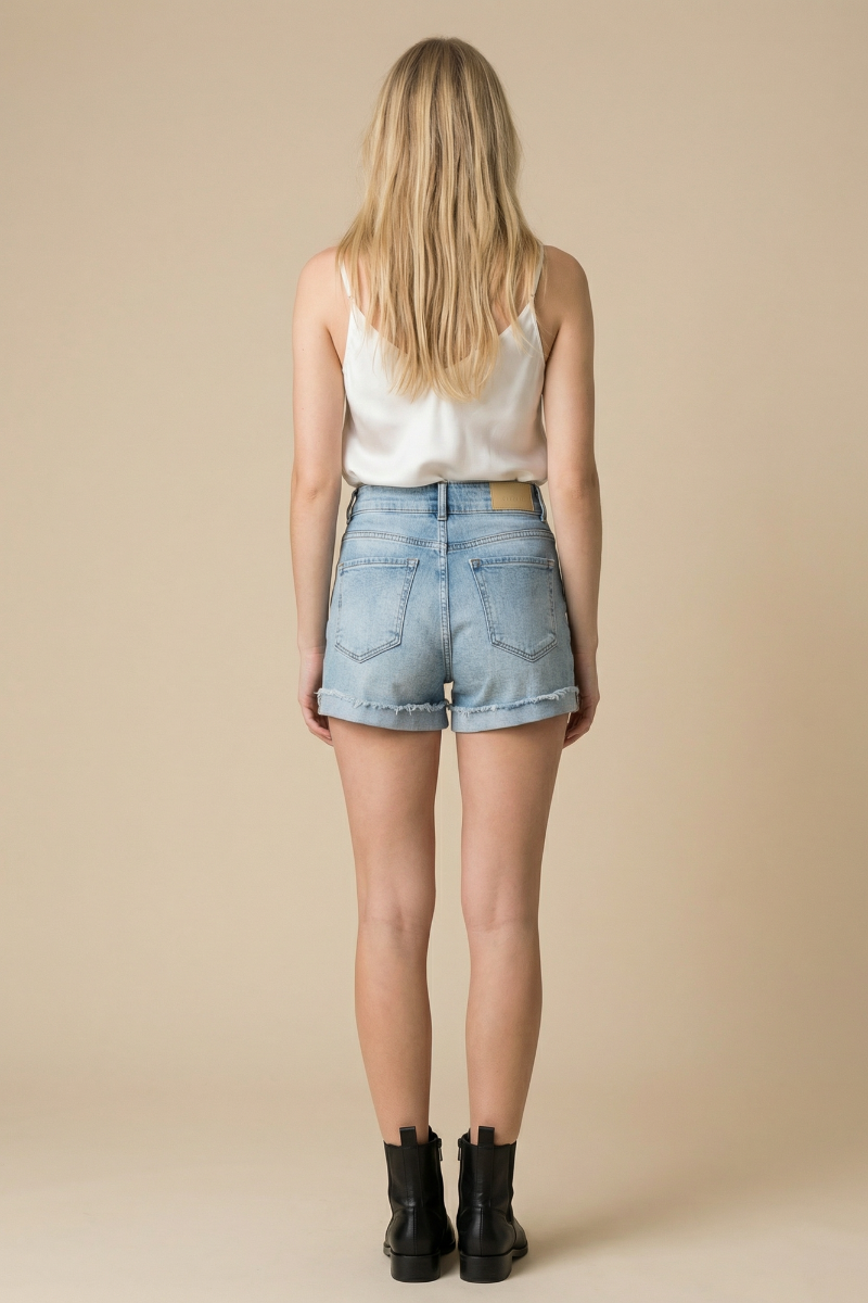 Rylee High Rise Wide Waistband Shorts (reg & Plus) in P-2X view 6 - High-Waisted - Reg Plus (bottom)