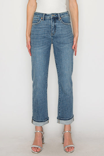 Sabine Tummy Control High Rise Slim Straight Jeans - MeeeShop Women's Fashion