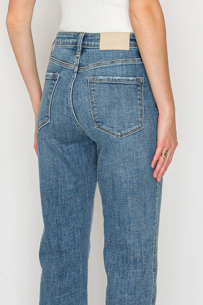 Sabine Tummy Control High Rise Slim Straight Jeans view 10 - High-Waisted (bottom)