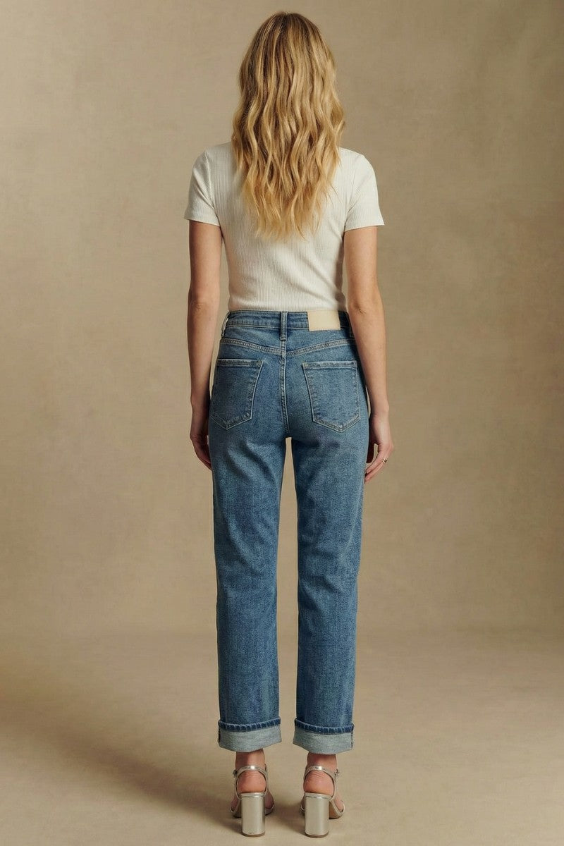 Sabine Tummy Control High Rise Slim Straight Jeans view 11 - High-Waisted (bottom)