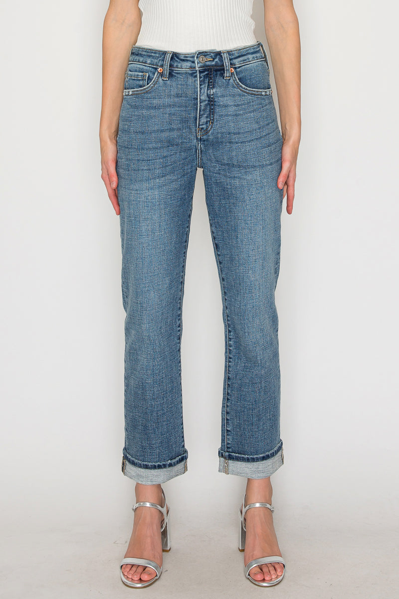 Sabine Tummy Control High Rise Slim Straight Jeans in 3 (25) view 2 - High-Waisted (bottom)