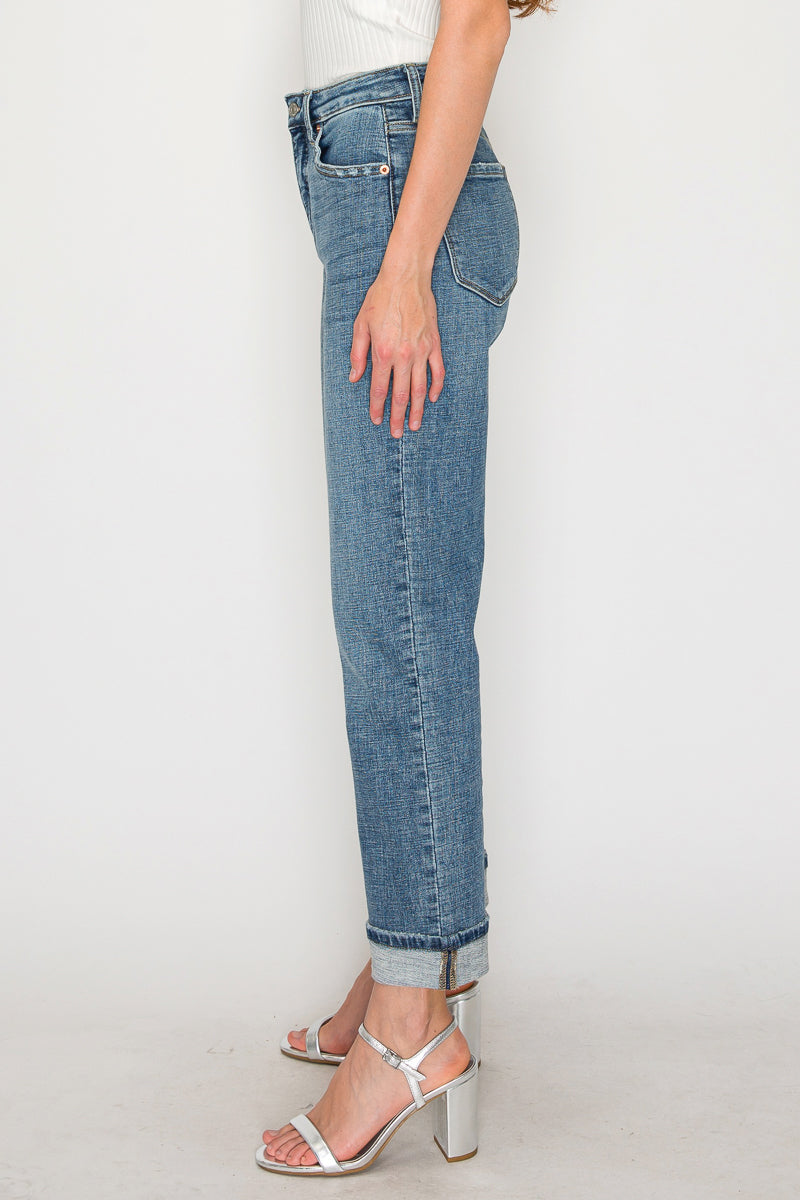 Sabine Tummy Control High Rise Slim Straight Jeans in 5 (26) view 3 - High-Waisted (bottom)
