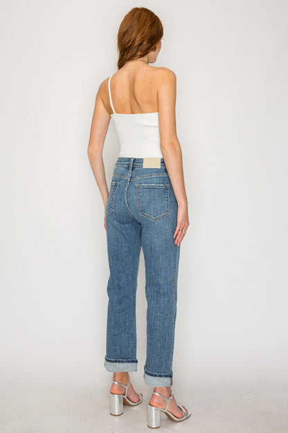 Sabine Tummy Control High Rise Slim Straight Jeans in 13 (30) view 7 - High-Waisted (bottom)