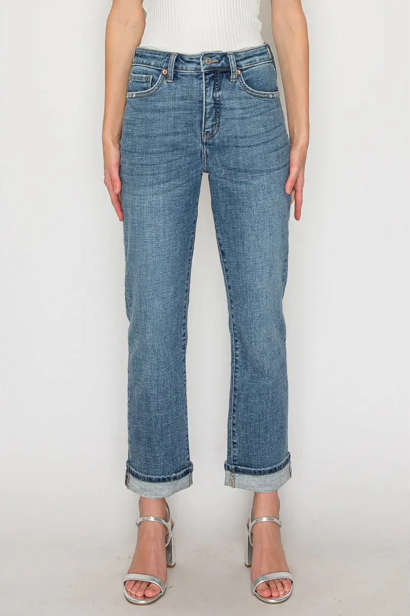 sabine tummy control Sabine Tummy Control High Rise Slim Straight Jeans view 11 (bottom) - shop at us.meeeshop