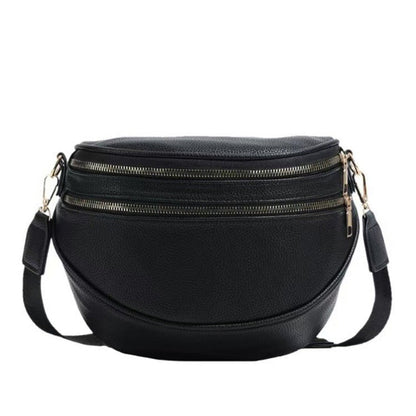 Sabrina Double Zip Leather Crescent Sling view 15 (bag)