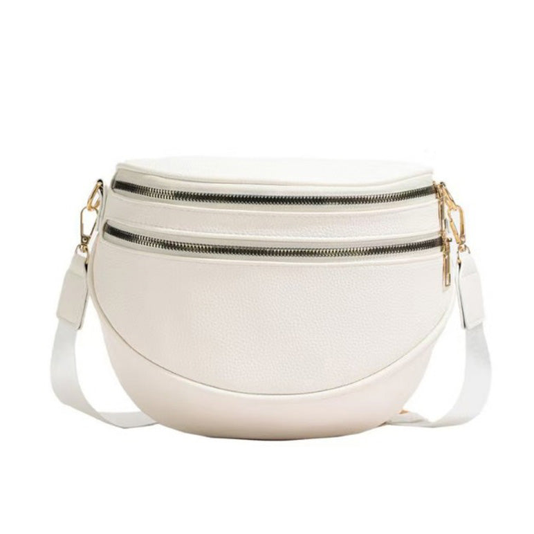 Sabrina Double Zip Leather Crescent Sling view 16 (bag)