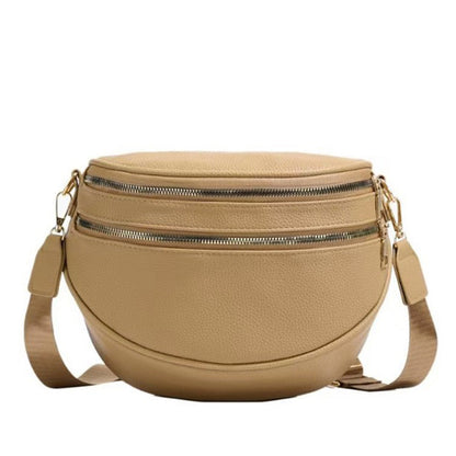 Sabrina Double Zip Leather Crescent Sling view 18 (bag)