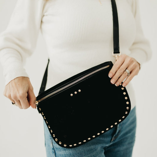 Sabrina Studded Suede Bum Bag in Oat view 2 - Sabrina Studded Bum Bag