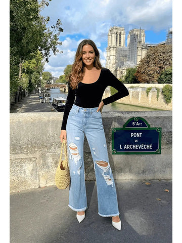 Sage High Rise Wide Leg Jeans (hybrid Style) in 1 (24) - High-Waisted - Sage Green High Waisted Jeans (bottom)
