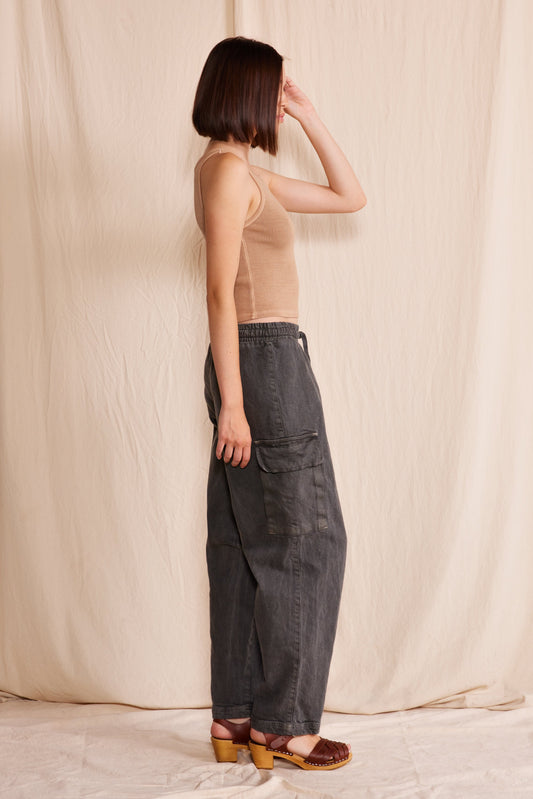 Sage Rib Tank in XS view 2 - Sage Ribbed Tank (top)