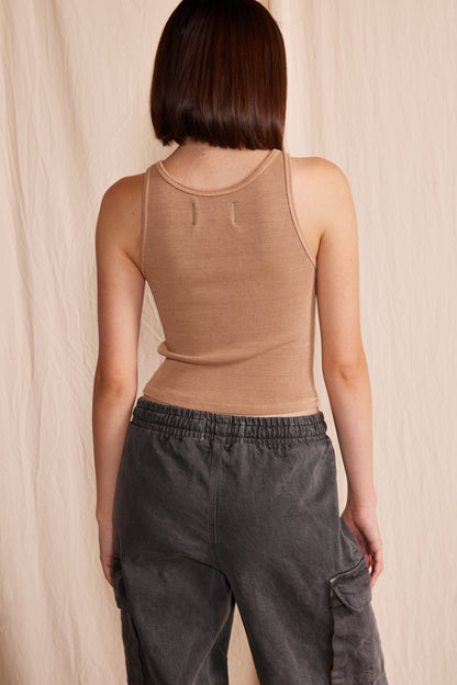 Sage Rib Tank in XS view 4 - Sage Ribbed Tank (top)