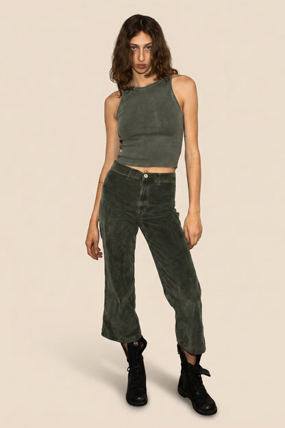 Sage Rib Tank - Olive in XS - Sage Olives (top)