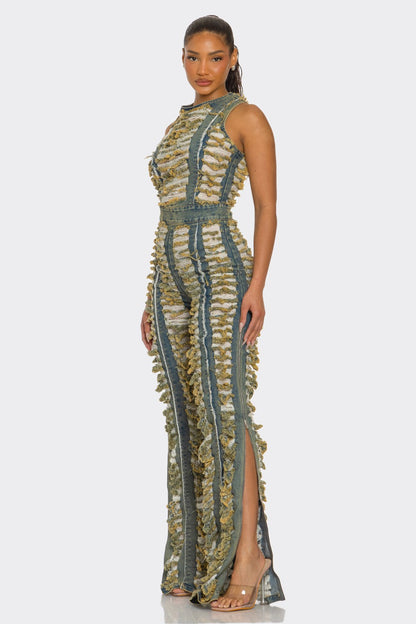 Sahara Fringe Textured Jumpsuit view 4 (one-piece)