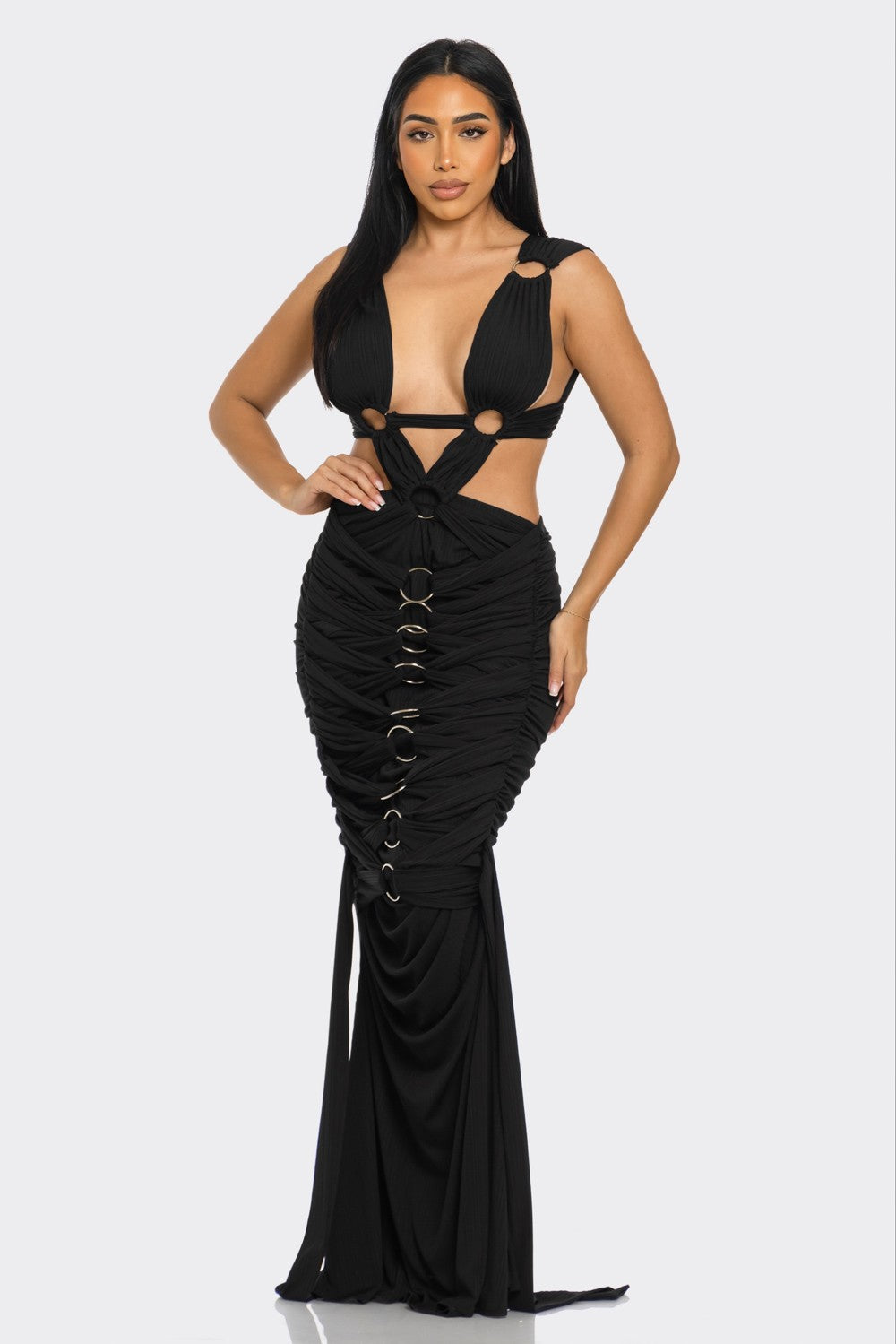 Sahara Mystique Pleated Gown Dress - MeeeShop Women's Fashion