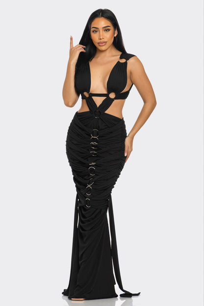 Sahara Mystique Pleated Gown Dress - MeeeShop Women's Fashion