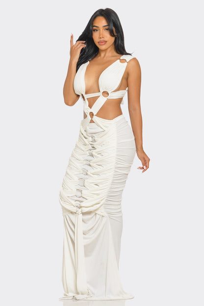 Sahara Mystique Pleated Gown Dress - MeeeShop Women's Fashion