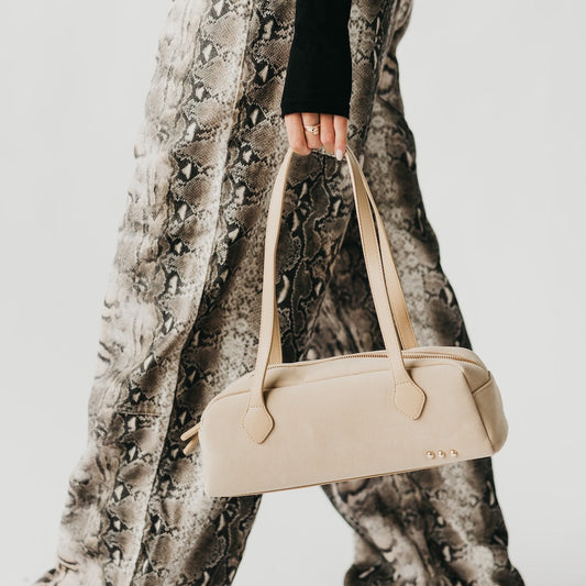 Sally Suede Barrel Shoulder Bag in Camel view 2