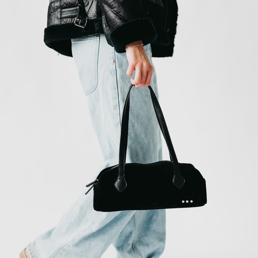 Sally Suede Barrel Shoulder Bag view 4