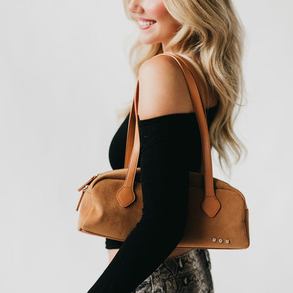 Sally Suede Barrel Shoulder Bag view 5