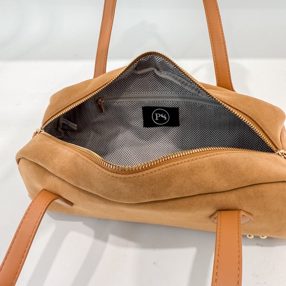 Sally Suede Barrel Shoulder Bag view 8