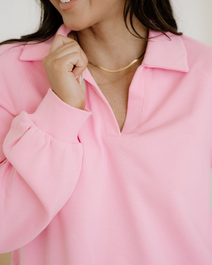 samara polo collar Samara Polo Collar V Neck Pullover and Drawstring Sweatpants Set view 4 (bottom) - shop at us.meeeshop