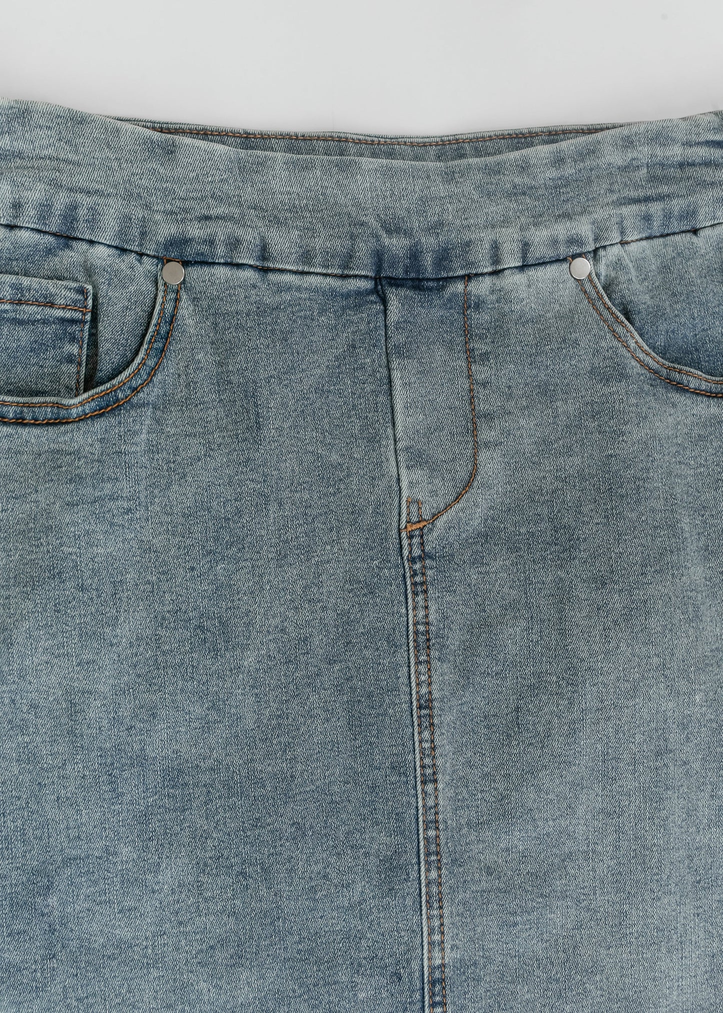 Sandra Classic Wash Midi Denim Skirt in 14 view 6 (dress)