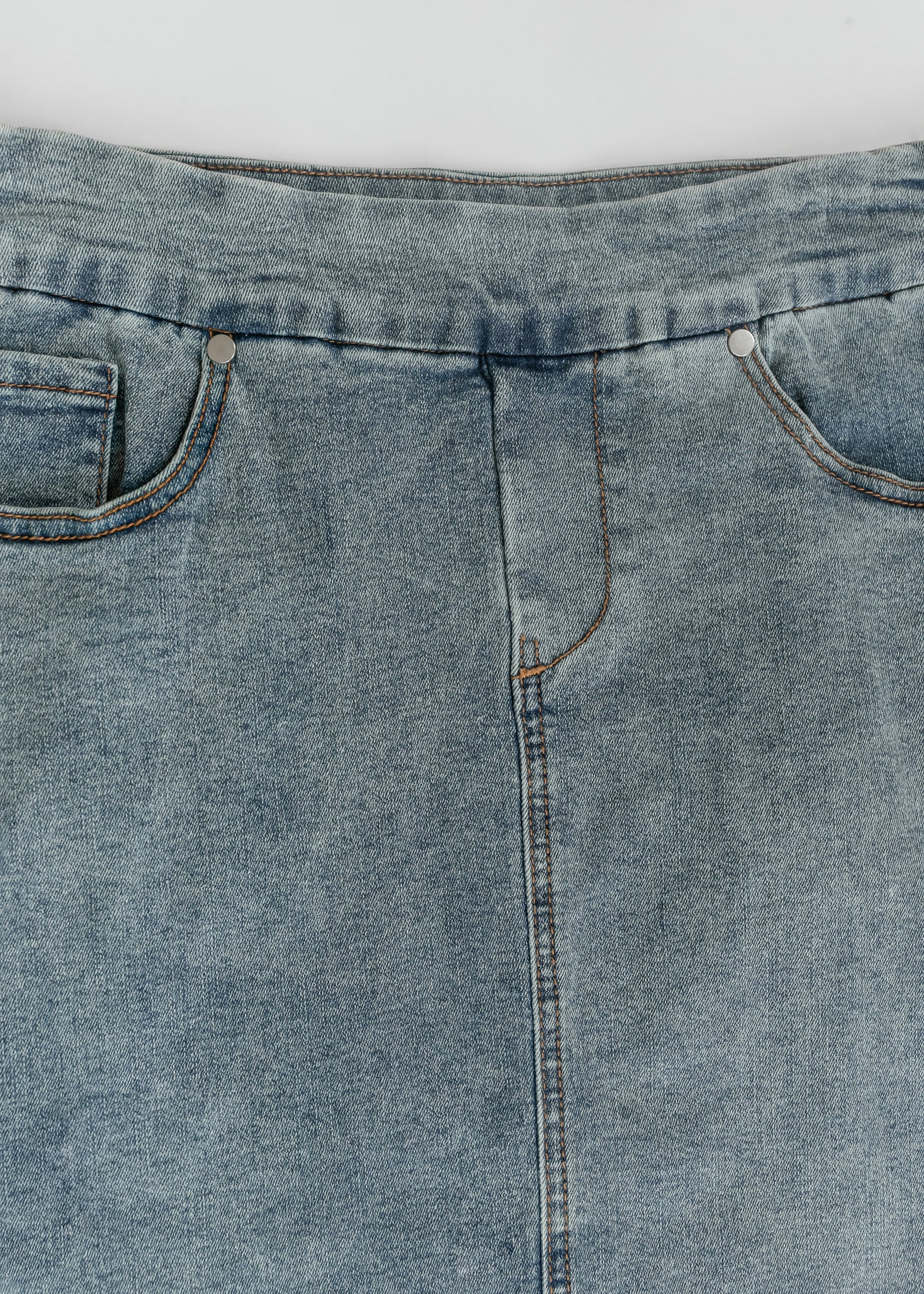 Sandra Classic Wash Midi Denim Skirt in 14 view 6 (dress)