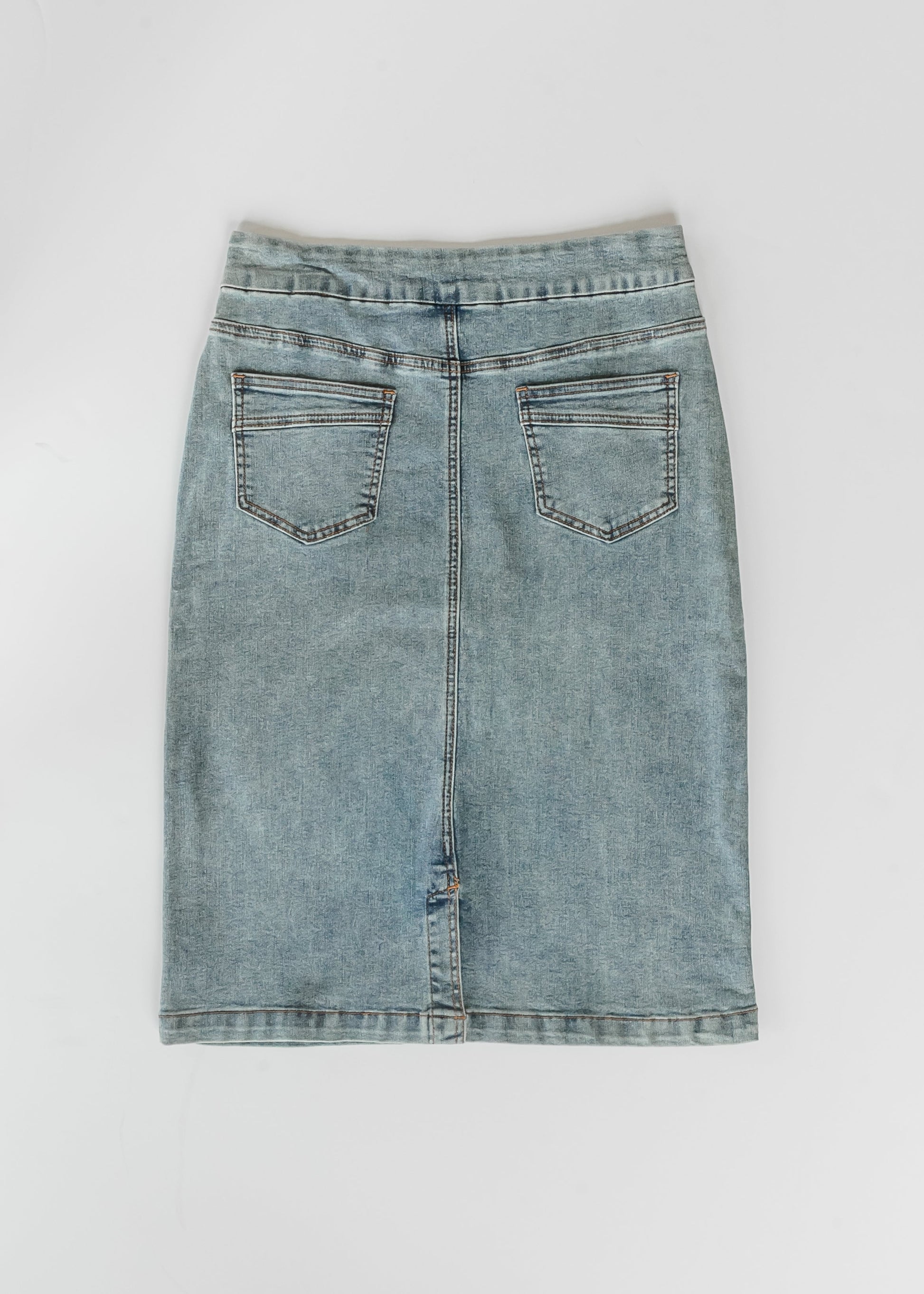 Sandra Classic Wash Midi Denim Skirt in 16 view 7 (dress)