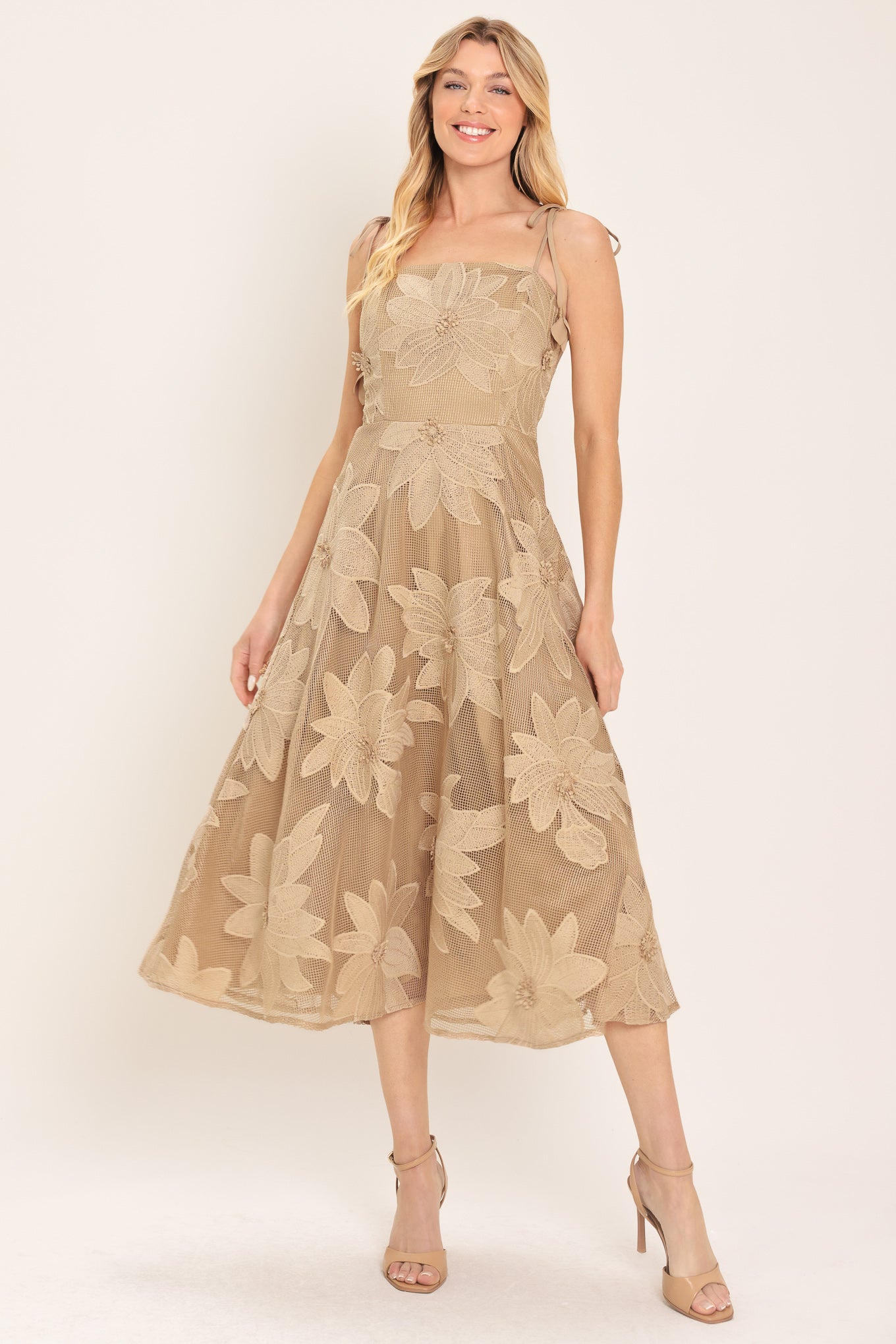 Sandy Bloom Floral Woven Lace Midi Dress view 10 - Sandra Bloom Dress