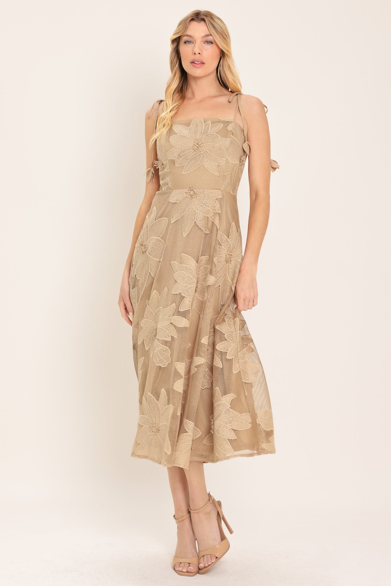 Sandy Bloom Floral Woven Lace Midi Dress view 11 - Sandra Bloom Dress