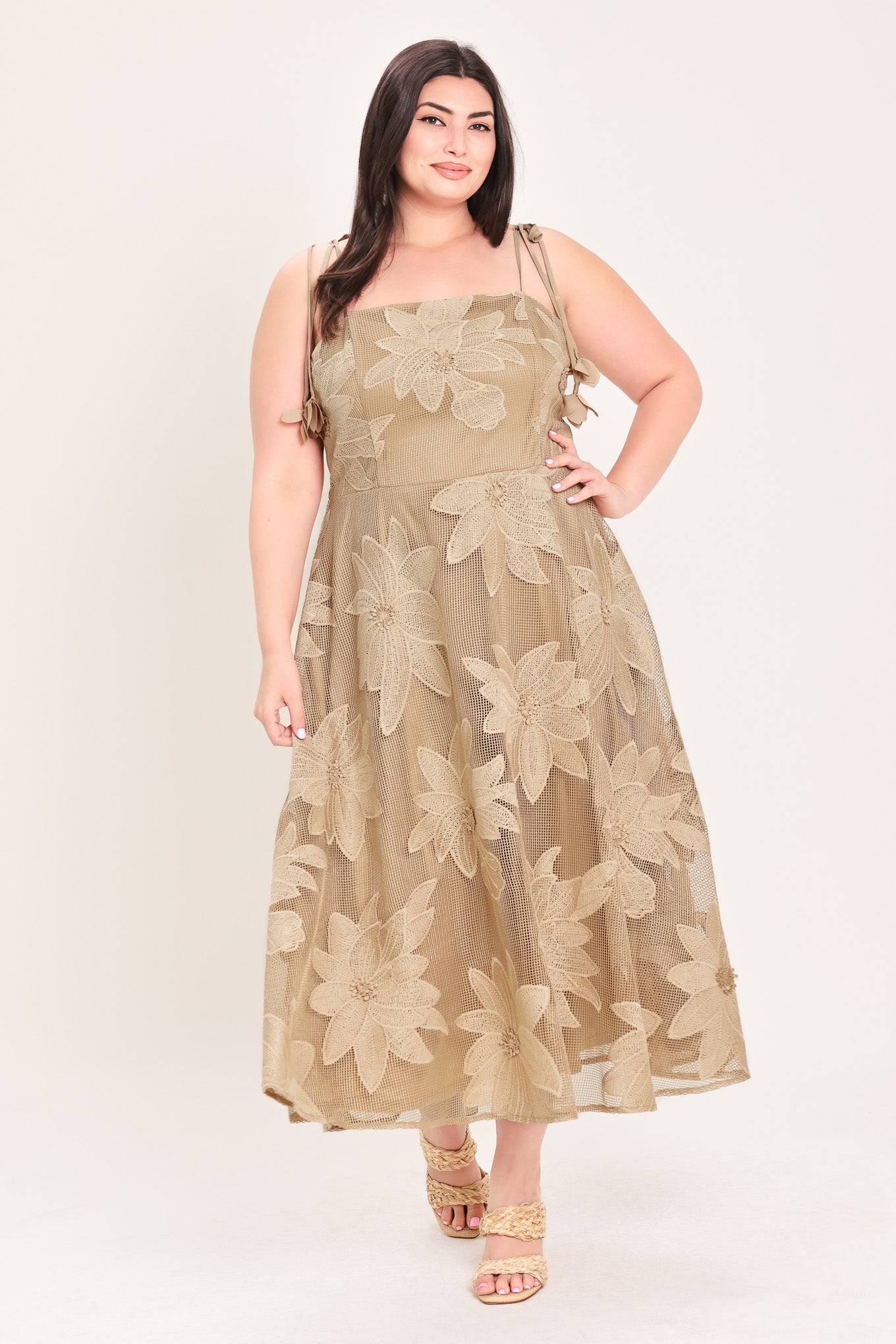 Sandy Bloom Floral Woven Lace Midi Dress view 12 - Sandra Bloom Dress