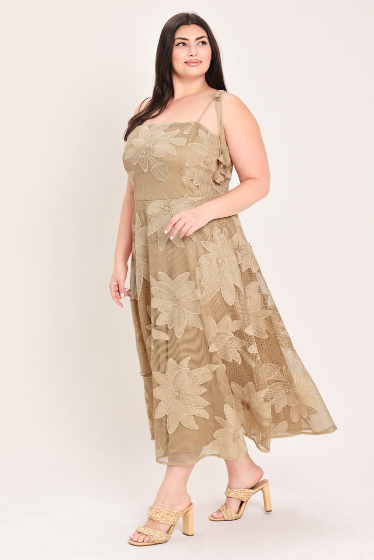 Sandy Bloom Floral Woven Lace Midi Dress view 14 (dress) - sandra bloom dress, sandy bloom set, sandy b - shop at us.meeeshop