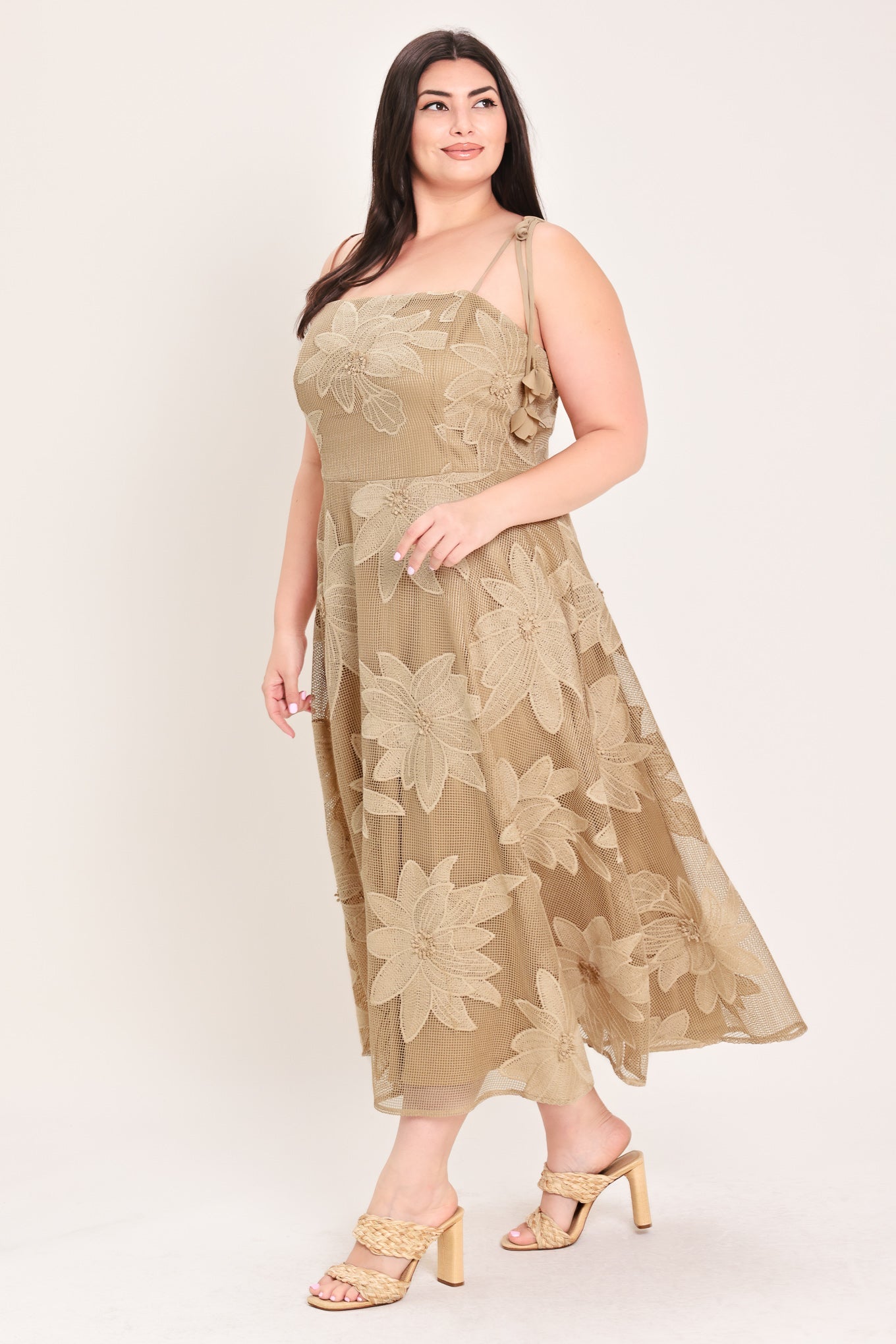 Sandy Bloom Floral Woven Lace Midi Dress view 14 - Sandra Bloom Dress
