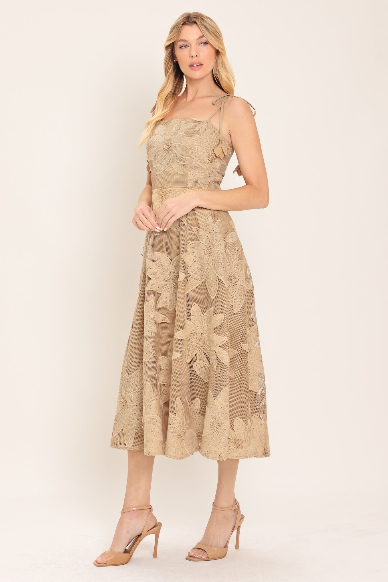 Sandy Bloom Floral Woven Lace Midi Dress view 8 - Sandra Bloom Dress