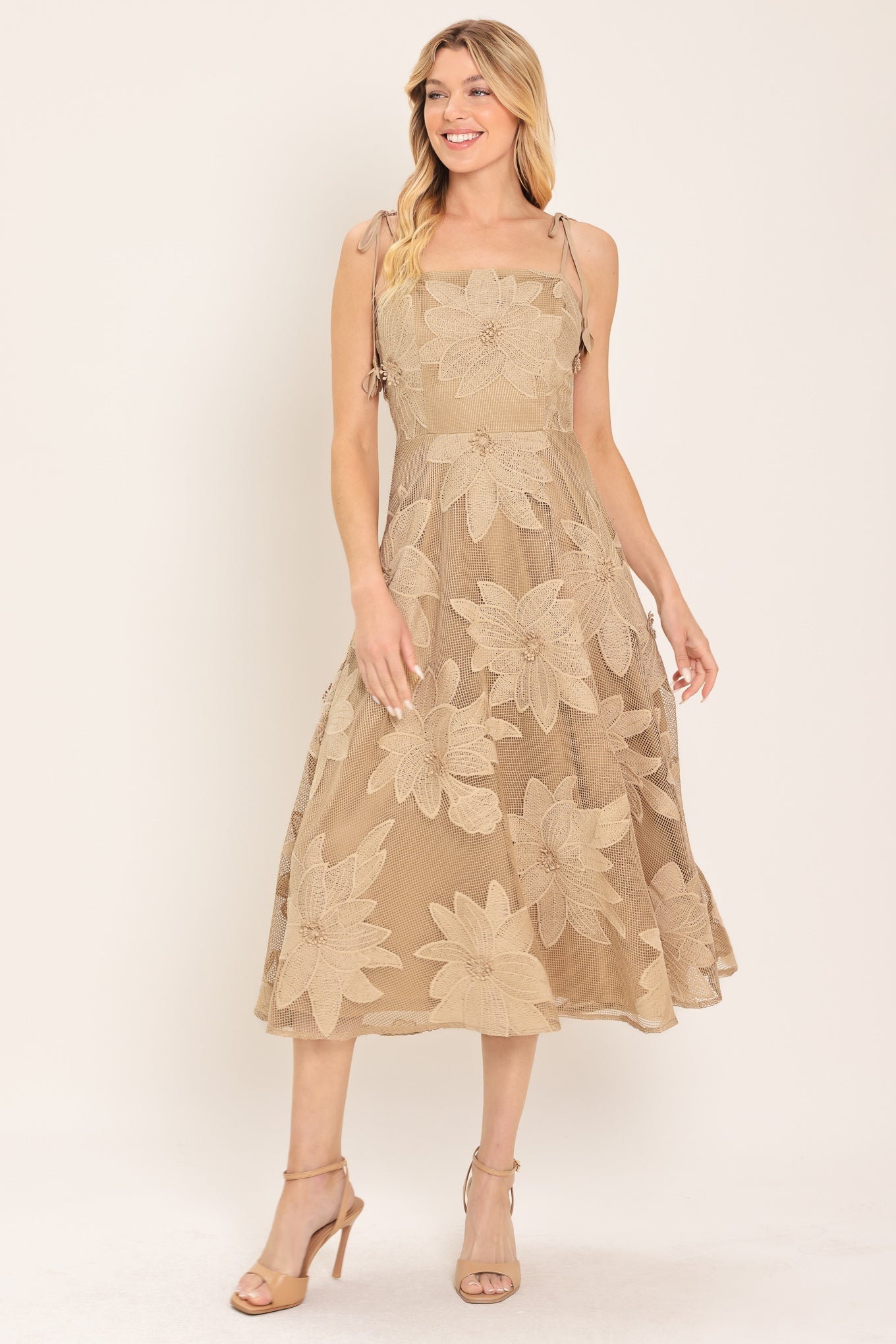 Sandy Bloom Floral Woven Lace Midi Dress view 9 - Sandra Bloom Dress