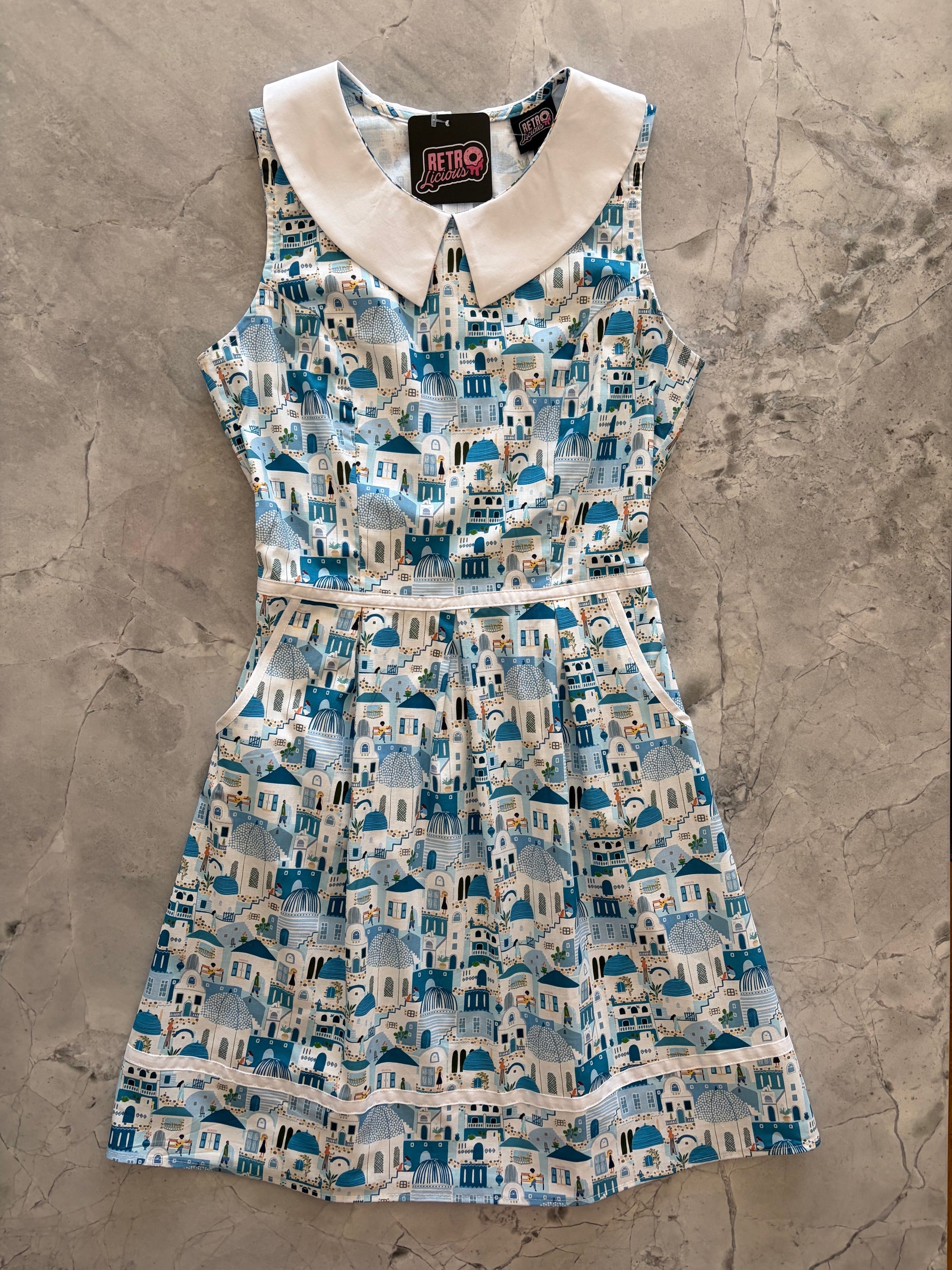 Santorini Collared Dress M view 3 (dress) - collared dress, santorini collared dress - shop at us.meeeshop