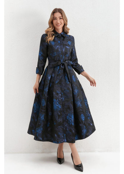 Sapphire Noir Shirt Dress in L view 4