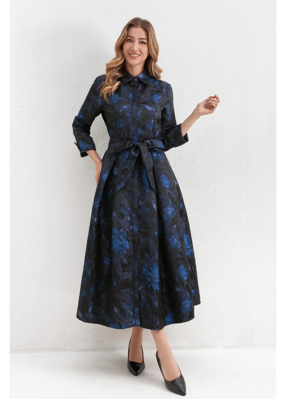 Sapphire Noir Shirt Dress in M view 3