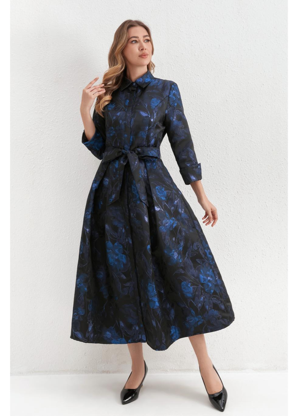 Sapphire Noir Shirt Dress in XS