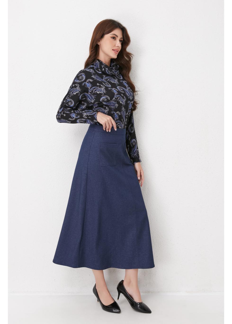Sapphire Paisley Knit Top view 7 (top) - knit top, paisley knit top - shop at us.meeeshop