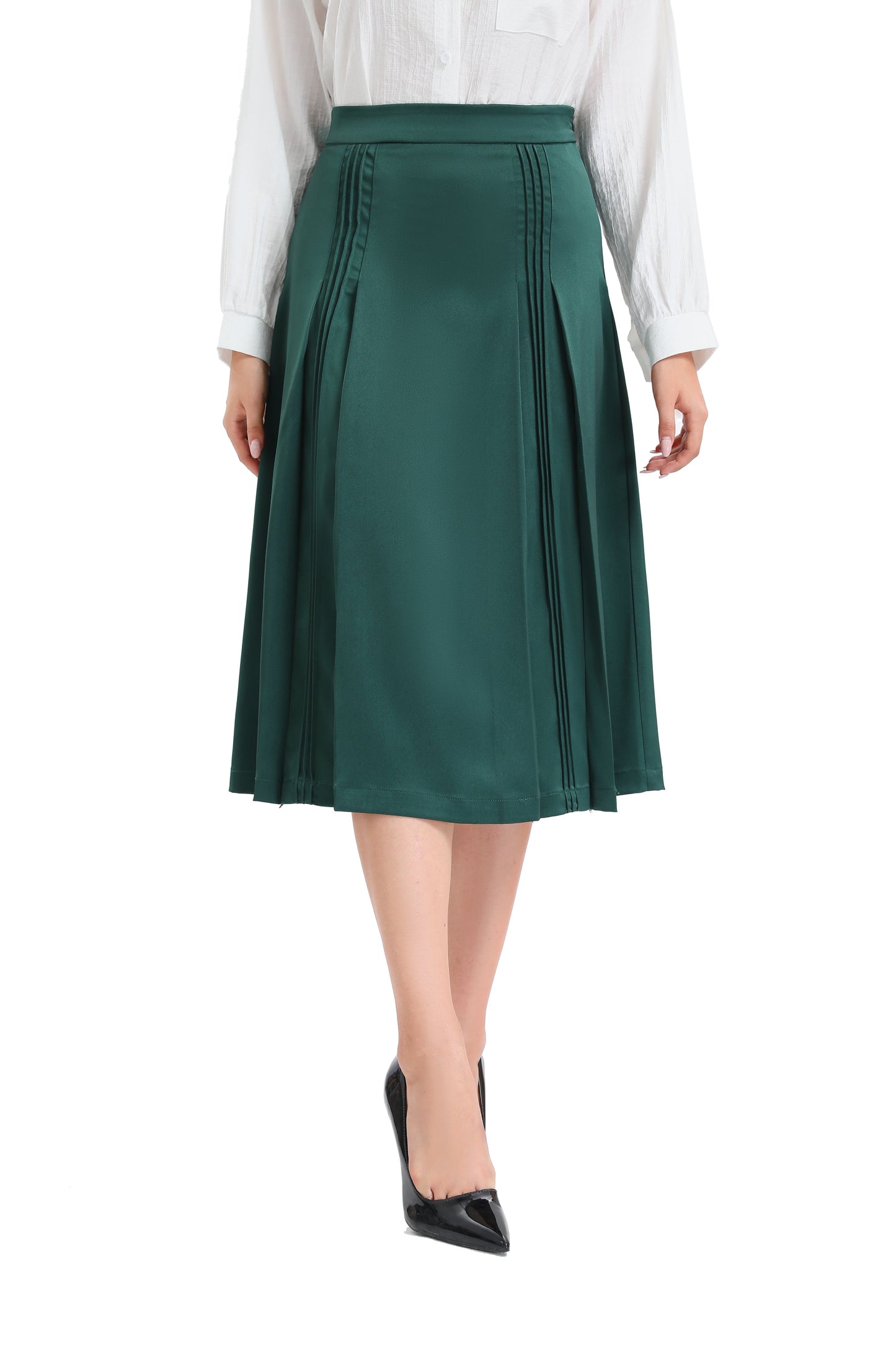 Satin Detailed Midi Skirt in L view 8 - Satin Full Skirt (dress)