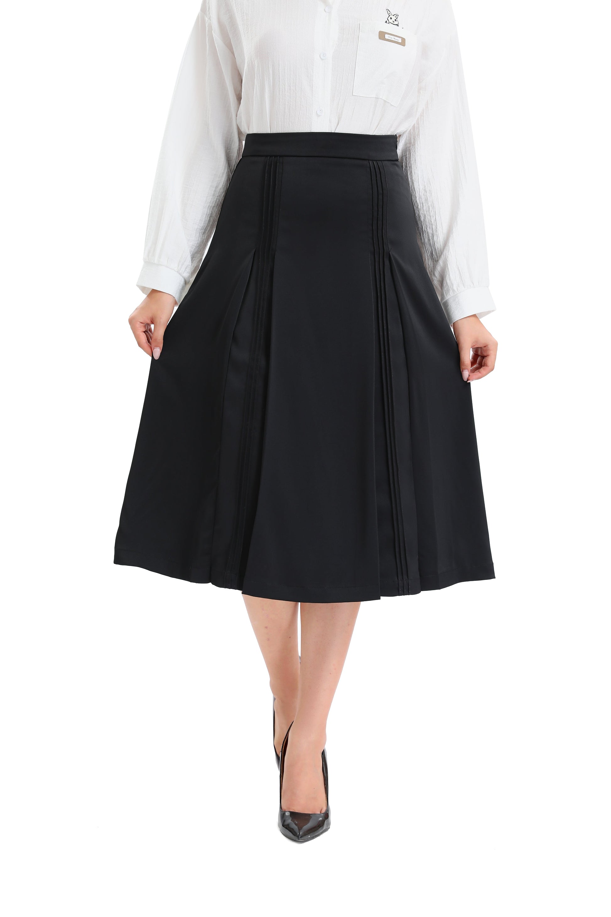 Satin Detailed Midi Skirt in S view 4 - Satin Full Skirt (dress)