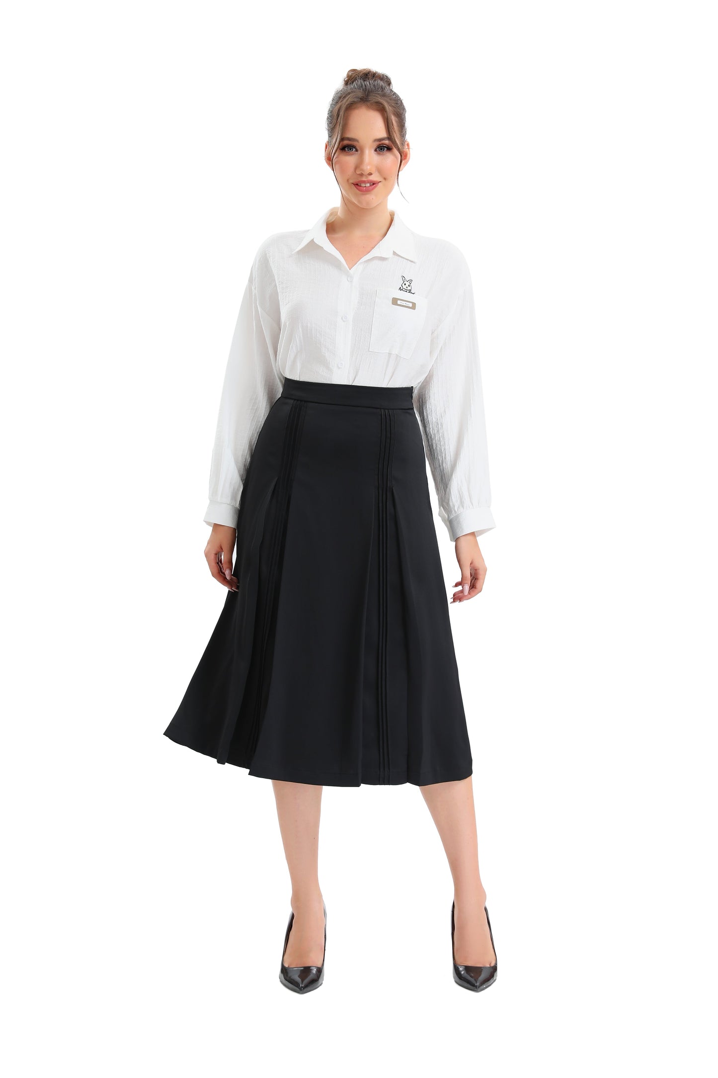 Satin Detailed Midi Skirt in XS - Satin Full Skirt (dress)